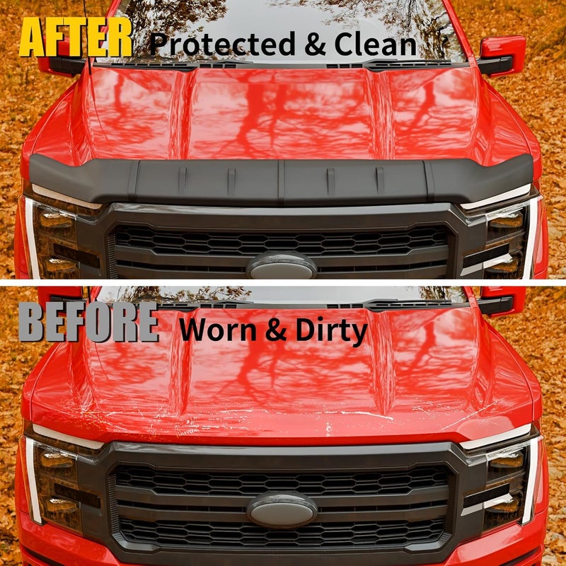 Maxzina TPE Hood Protector Compatible with 2021-2025 2026 Ford F150 XL/STX/XLT/Lariat Hood Shield TPE Bug Deflector Bug Guard for 2024 Ford F-150 Accessories - Image 4